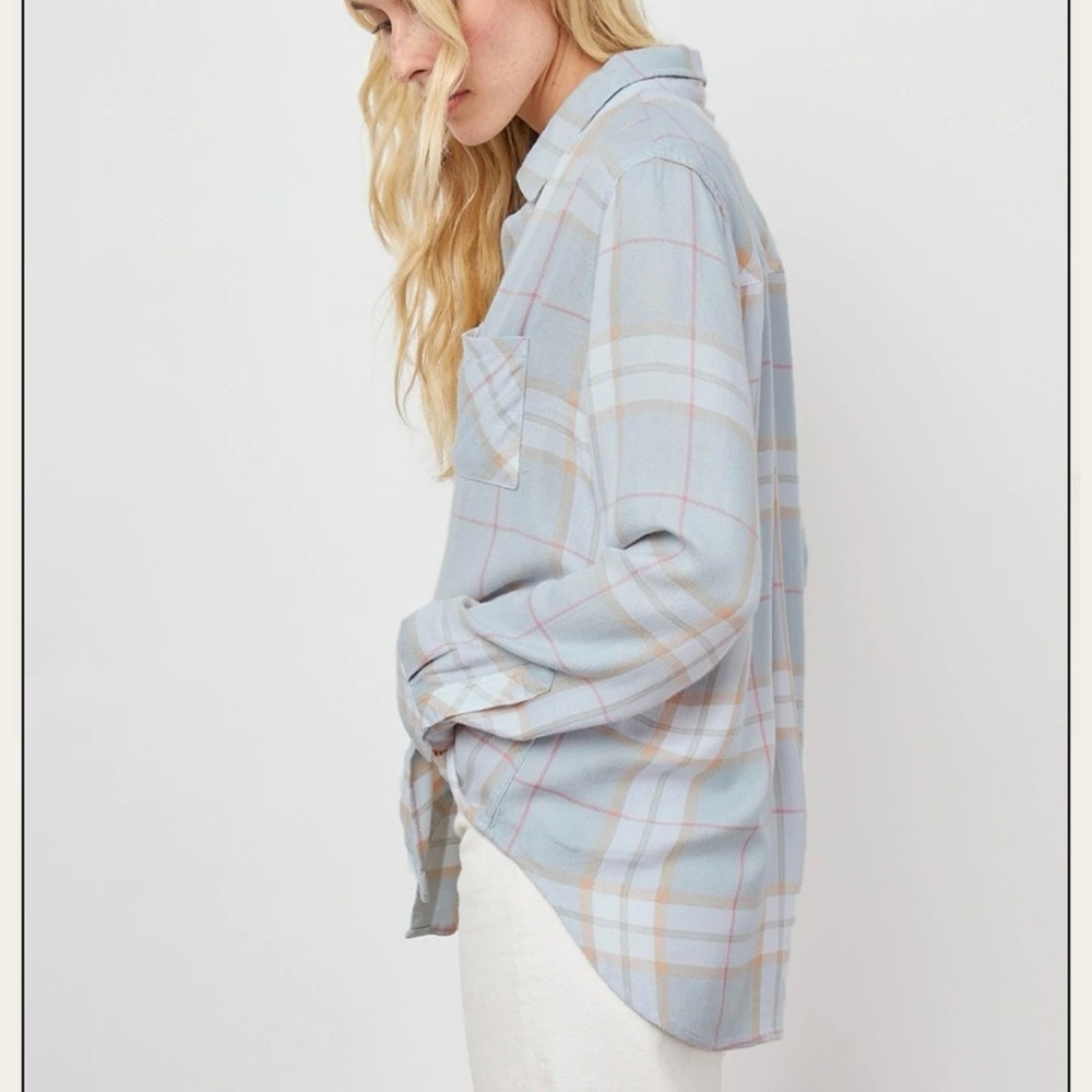 Rails Plaid Button Up Medium Blouse Top Hunter Oy… - image 4